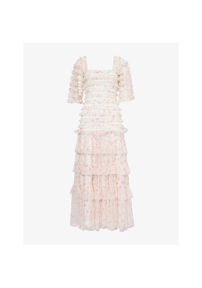 Womens Needle And Thread Rose Ditsy Frilled Woven Midi Dress