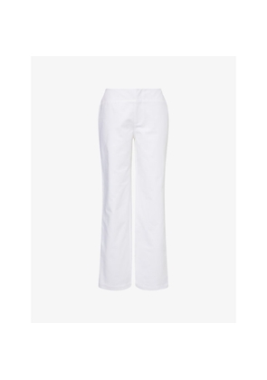 Womens Peachy Den Audrey Straight-Leg Stretch-Cotton Trousers