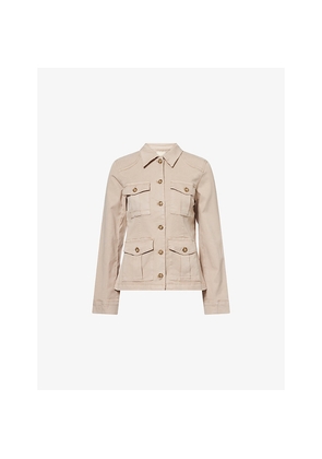 Womens Paige Stacey Collared Stretch-Woven Jacket