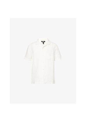 Mens Paige Albro Short-Sleeve Linen-Blend Shirt