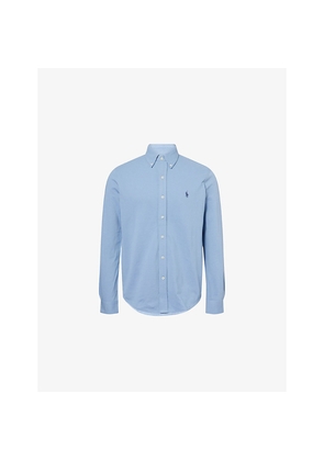 Mens Polo Ralph Lauren Button-Down Curved-Hem Cotton-Piqué Shirt