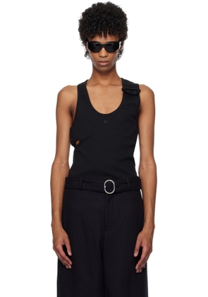 Courrèges Black 90's Rib Cut Out Tank Top