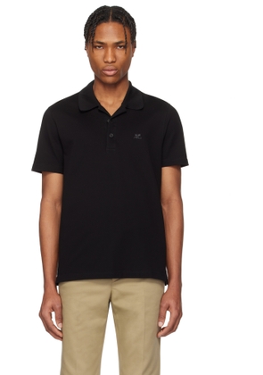 Courrèges Black 'AC' Piqué Polo
