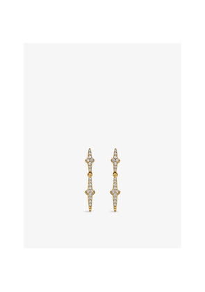 Womens Astley Clarke Luna Light 18ct Yellow Gold Vermeil and White Sapphire Drop Stud Earrings
