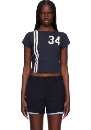 AMBUSH Navy Paneled Fitted T-shirt