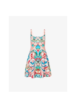 Womens Mary Katrantzou Freya Shoulder-Straps Stretch-Woven Mini Dress