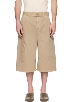 LEMAIRE Taupe Twisted Denim Shorts