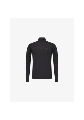 Mens 247 By Represent Quarter Zip Logo-Print Stretch-Woven Running Top