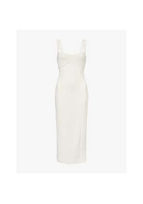 Womens Good American Crystal Scuba Stretch-Woven Midi Dress