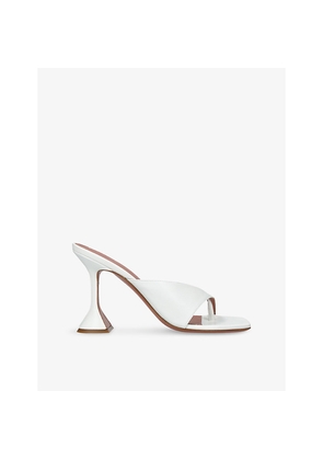 Womens Amina Muaddi Shiona 95 Leather Heeled Mules