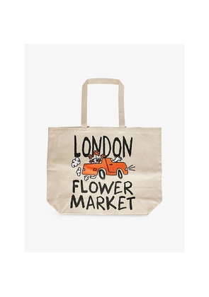 Mens Market x London Flower Market Brand-Print Canvas Tote Bag