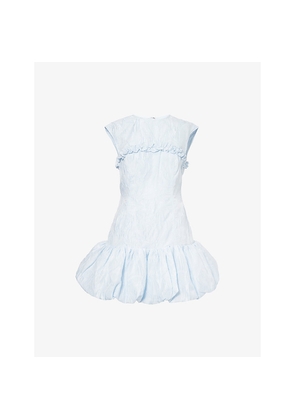 Womens Ganni Cloque Corset Textured Woven Mini Dress