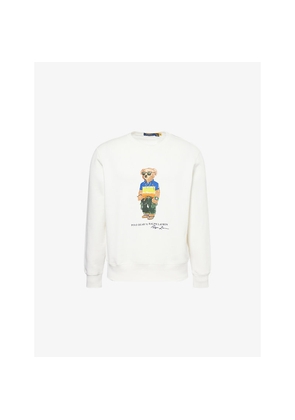 Mens Polo Ralph Lauren Bear-Print Crewneck Cotton-Jersey Sweatshirt