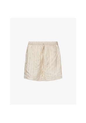 Womens Le Kasha Wensu Striped Silk Shorts