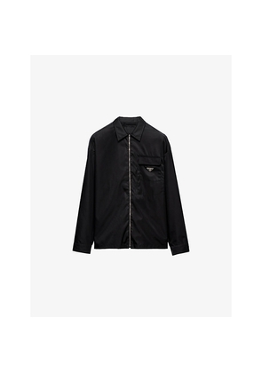 Mens Prada Re Nylon Zip-Up Woven Shirt