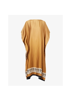 Womens Max Mara Graphic-Print Relaxed-Fit Satin Kaftan