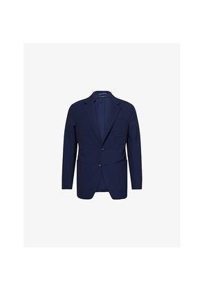 Mens Dunhill Seersucker Single-Breasted Wool-Silk Blend Jacket