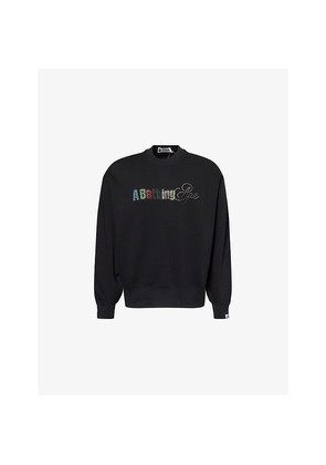 Mens A Bathing Ape Rhinestone Logo Crewneck Cotton-Jersey Sweatshirt
