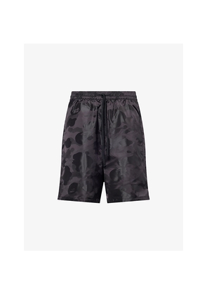 Mens A Bathing Ape Camo Logo Woven Shorts