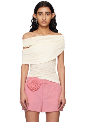 Blumarine Off-White Jersey Sablé Blouse