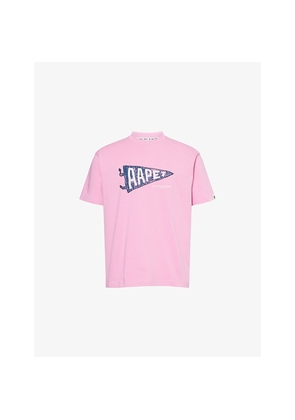 Mens Aape Logo Graphic-Print Cotton-Jersey T-Shirt