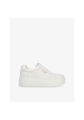 Womens Dune Esthie Flatform Faux Leather Trainers