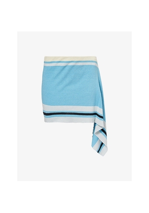 Womens Christopher Esber Striped Draped Mini Knit Skirt