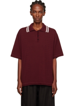 Cordera Burgundy Organic Cotton Pointelle Polo