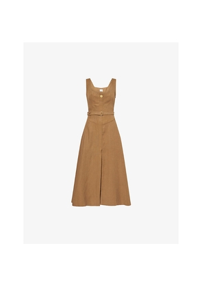 Womens Le Kasha Subu Belted Linen Midi Dress