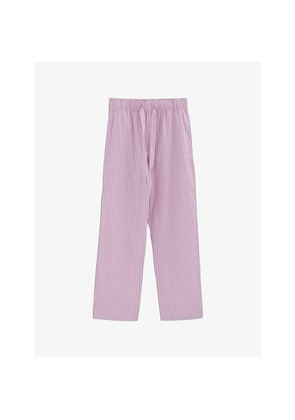 Womens Tekla Striped Cotton-Poplin Pyjama Bottoms Size L