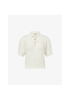 Womens Le Kasha Qarar Crochet Linen Polo Shirt
