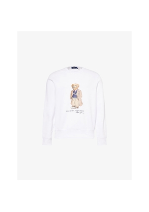 Mens Polo Ralph Lauren Working Bear Graphic-Print Cotton-Jersey Sweatshirt