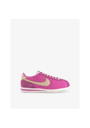 Womens Nike Cortez Woven and Suede Low-Top Trainers