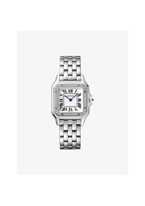 Panthère De Cartier Watch Medium Steel and 0.28ct Brilliant-Cut Diamond Quartz Watch