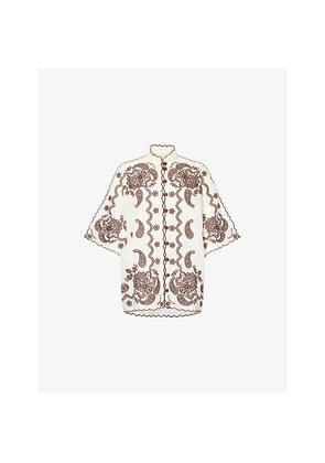 Womens Zimmermann Zimm P Embroidered Shirt