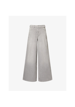 Womens 7 For All Mankind Marie Wide-Leg Mid-Rise Denim Jeans