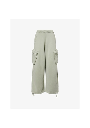 Womens Represent Initial Cargo Straight-Leg Cotton Jogging Bottoms