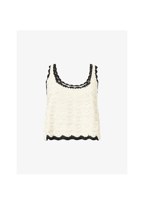 Womens Zimmermann Rhiannon Cotton Crochet Knit Tank Top