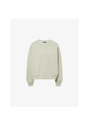 Womens Represent Initial V-Notch Cotton Sweatshirt