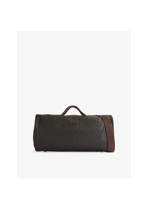 Mens Barbour Brand-Patch Waxed-Cotton Holdall