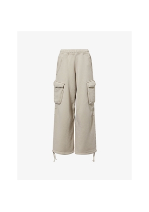 Womens Represent Initial Cargo Straight-Leg Cotton Jogging Bottoms