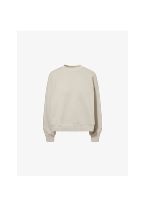 Womens Represent Initial V-Notch Cotton Sweatshirt