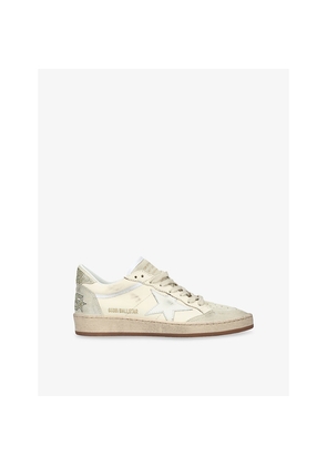 Womens Golden Goose Ballstar Leather Low-Top Trainers