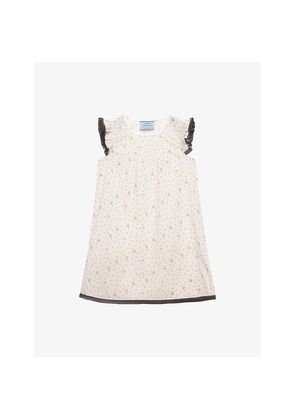 Womens Prada Floral-Print Cotton Mini Dress