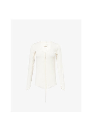 Womens Marc Lebihan Central-Seam Ribbed Cotton-Jersey T-Shirt