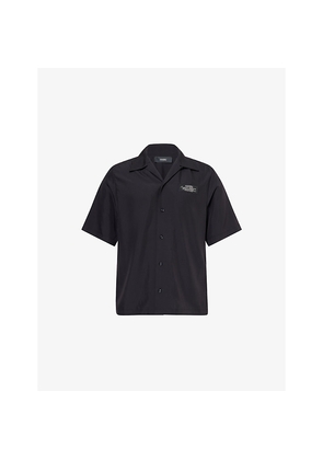 Mens Amiri Spirit Logo-Patch Woven Bowling Shirt