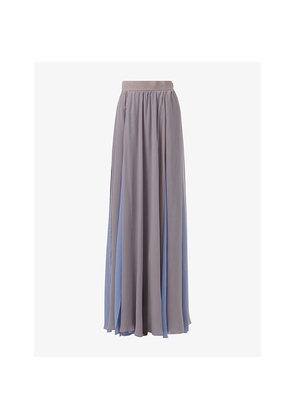 Womens Leem Multi-Layered Flared Woven Maxi Skirt