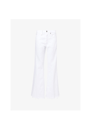 Womens Frame Lax Flared-Leg Mid-Rise Jeans