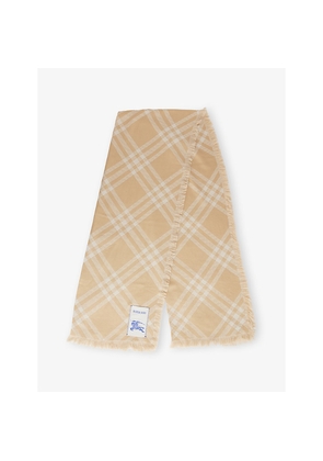 Womens Burberry Check-Print Wool and Silk Scarf