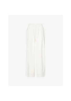 Womens Good American Scuba Wide-Leg Stretch-Woven Jogging Bottoms